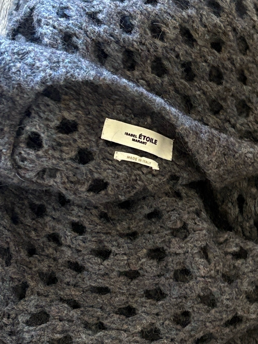Étoile Isabel Marant Tiana Open-Knit Crewneck Sweater Blue Gray French Size 38 - Picture 3 of 5